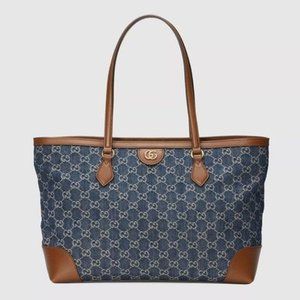Gucci GG Denim Medium Tote Bag NEW WITH DUST BAG